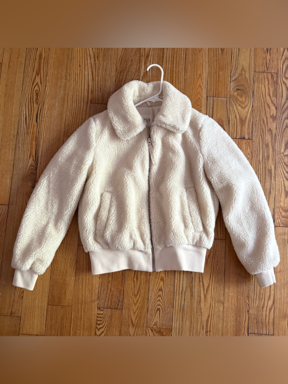 Ivory Sherpa Zip-Up Jacket